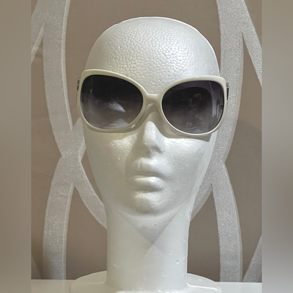 Dolce & Gabbana White Sunglasses with Diamante Logo